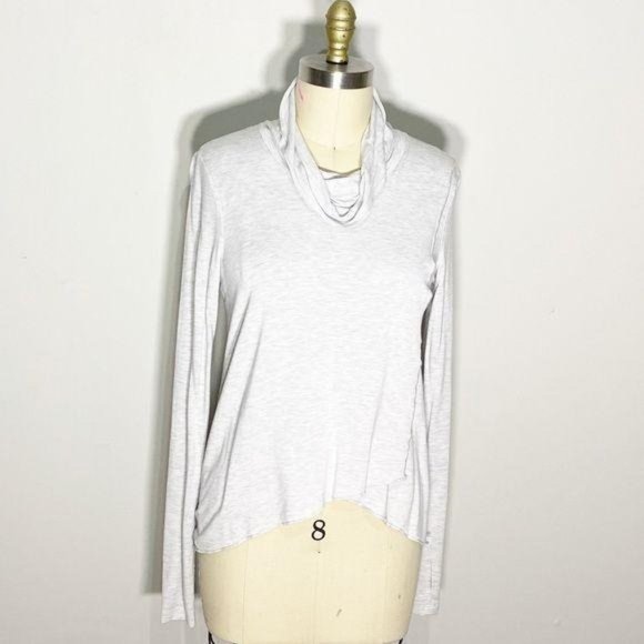 CAbi Tops - Soft Touch Heathered Gray Wrap Front Cowl Neck XS